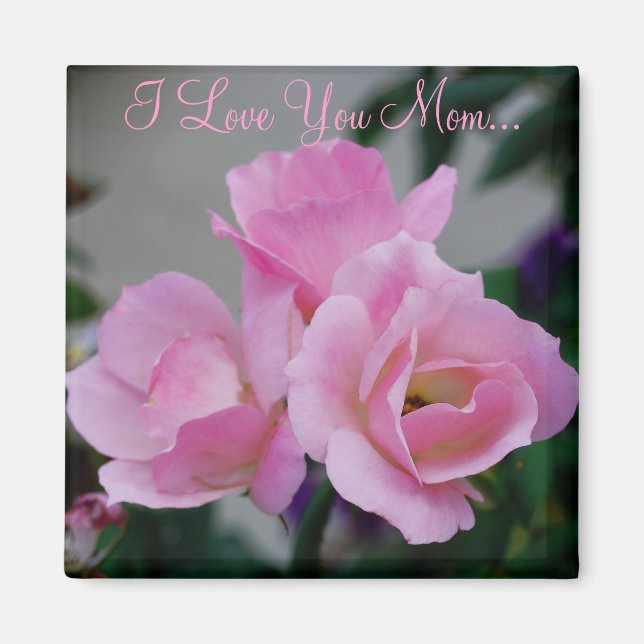 Söt Rosa Flowers Magnet (Framsidan)