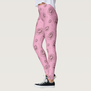 Söt Rosa Flowers och Petals Mönster Leggings