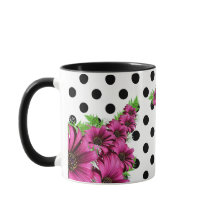 Söt Rosa Flowers Polka Dot