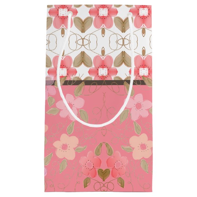 Söt Rosa Flowwed Gift Bag (Framsidan)