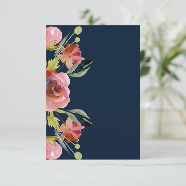 Söt rosa för tom budget, blommigt bröllop inbjudningar (Stående Fram)