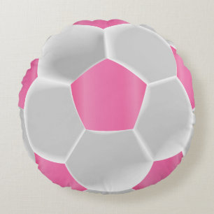 Söt Rosa Fotboll Rund Kudde