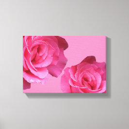 Söt rosa Fransk ro blommigt svart bra konst Canvastryck