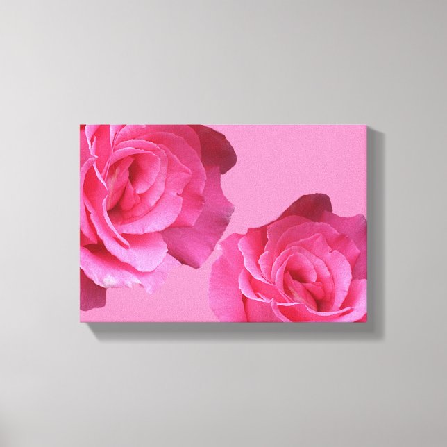 Söt rosa Fransk ro blommigt svart bra konst Canvastryck (Framsida)