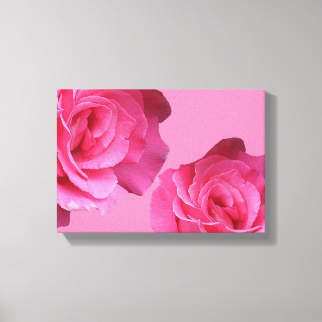 Söt rosa Fransk ro blommigt svart bra konst Canvastryck (Framsida)