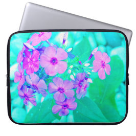Söt Rosa Garden Phlox Flower på Aquamarine Laptop Fodral