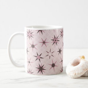 Söt Rosa Geo Stars - mönster. Kaffemugg
