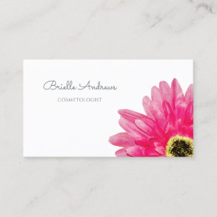 Söt Rosa Gerbera Daisy Flower on Simple White Visitkort