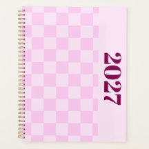 Söt rosa gingham 2027 veckoplanering