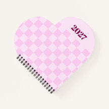Söt rosa gingham 2027 veckoplanering