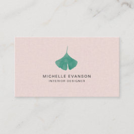 Söt Rosa Ginkgo Löv Simple Nature Visitkort