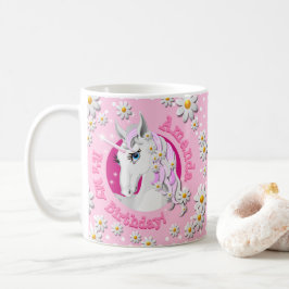 Söt Rosa Girls Personlig Unicorn Party Kaffemugg