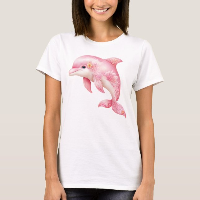 SÖT ROSA GLAD DOLFIN T SHIRT (Framsida)