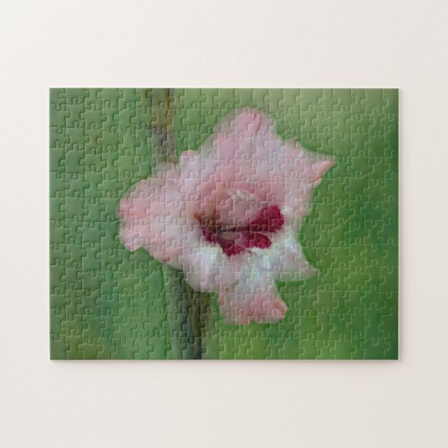 Söt Rosa Gladiolus Blomsterträdgård Art. Pussel (Horisontell)
