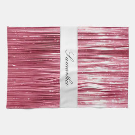 Söt Rosa Glam Tinsel Rand Kökshandduk