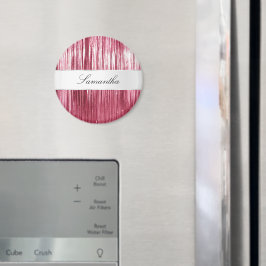 Söt Rosa Glam Tinsel Rand Magnet