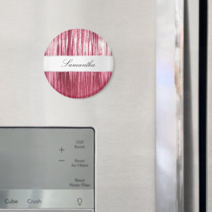 Söt Rosa Glam Tinsel Rand Magnet