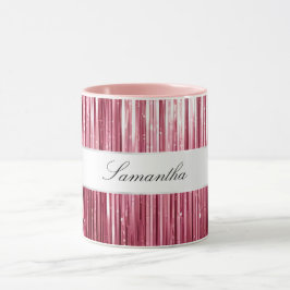 Söt Rosa Glam Tinsel Rand Mugg