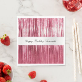Söt Rosa Glam Tinsel Rand Pappersservett