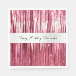 Söt Rosa Glam Tinsel Rand Pappersservett