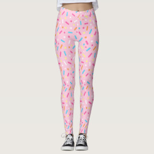 Söt rosa glasyr med strössel-munk leggings
