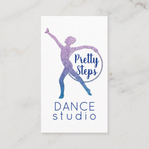 Söt Rosa Glitter Glam Dance Studio Modern Visitkort