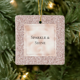 Söt Rosa Glitter Julgransprydnad Keramik