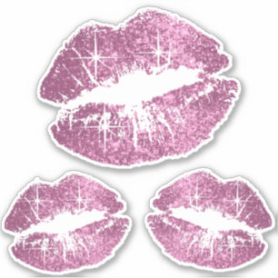 Söt Rosa Glitter Läppar - Kisskuren Klistermärken