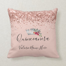 Söt Rosa Glitter Quinceanera