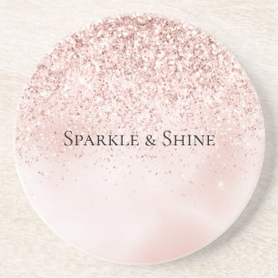 Söt Rosa Glitter Vattenfärg Underlägg