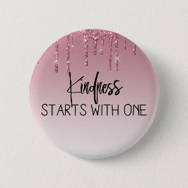 Söt Rosa Glittrande Inspirerande Knapp