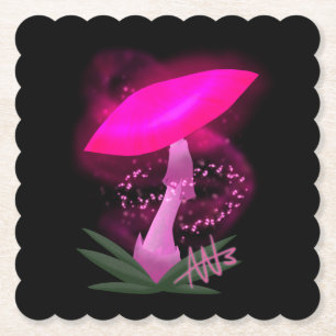 Söt Rosa Glowing Mushroom Underlägg Papper