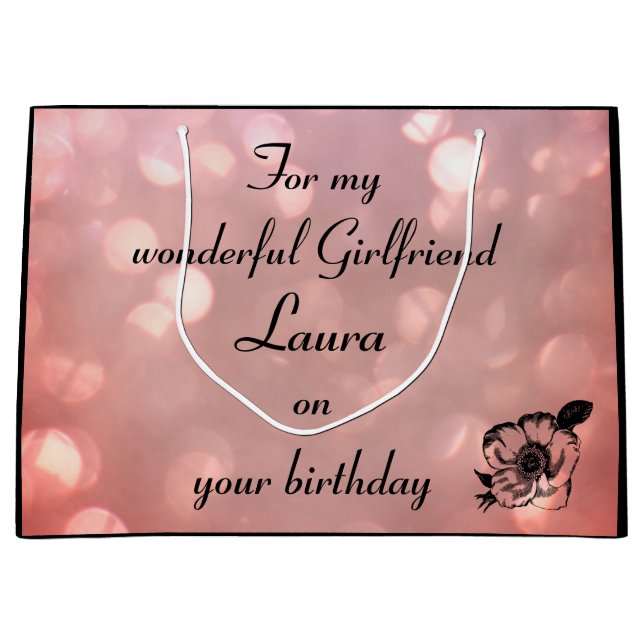 Söt rosa gnistra Girlkompis Birthday (Framsidan)