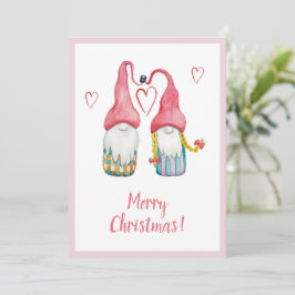 Söt Rosa Gnom i Kärlek God Jul