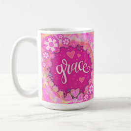 Söt Rosa Grace inspirerande One Ord Art Kaffemugg