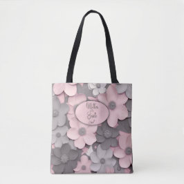 Söt Rosa-Grått 3D Poppies Budens mamma Tygkasse