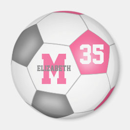 Söt rosa grått-flickors anpassningsbar-fotboll magnet