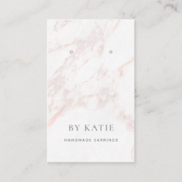 Söt Rosa Grått Marble Earring Visning Card Visitkort