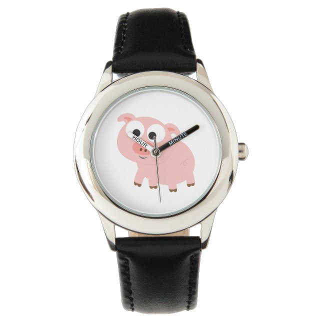 Söt Rosa Gris Armbandsur (Framsida)