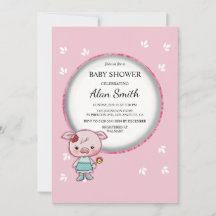 Söt Rosa Gris Bebis Bjudningskort För Baby Shower