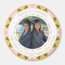 Söt Rosa Grönt Best Friends Studenten Gift Magnet