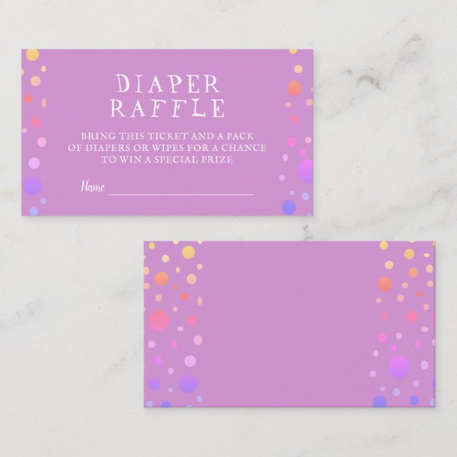 Söt Rosa Gula Prickar Blöja Lotteri  Tilläggskort (Fram/baksida)