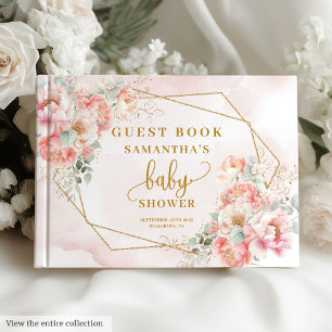 Söt rosa guld babyduschgäst bok