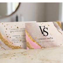 Söt Rosa Guld Glitter Marmor Agat Monogram