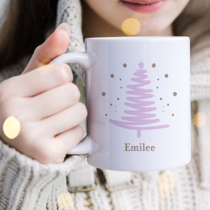 Söt Rosa Guld Julgran Kaffemugg