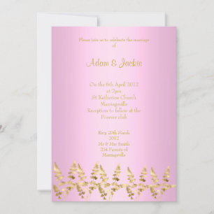 Söt rosa guld löv ELEGANT CLASSY BRÖLLOP Inbjudningar