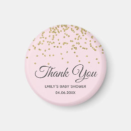 Söt rosa guldglitter Tacksamhet Bebisbad Magnet