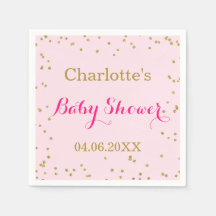 Söt rosa guldglitterkonfetti baby shower