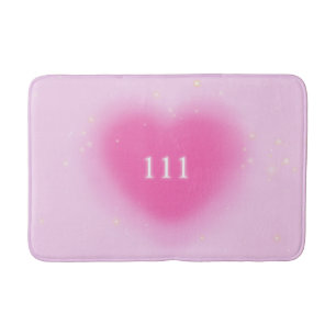 Söt Rosa Heart Aesthetic Angel Number 111 Badrumsmatta