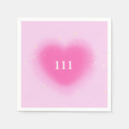 Söt Rosa Heart Aesthetic Angel Number 111 Party Pappersservett